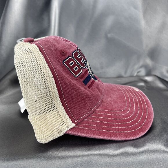 MHL Marley Hockey League Bears Trucker Cap Hat Snapback Mesh Red Cream Logo OSFM - Picture 6 of 12